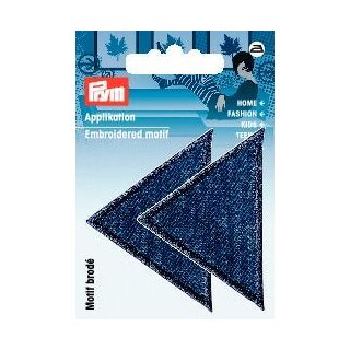 925470 Applikation Dreiecke groß Jeans dunkel - KTE á 2 ST