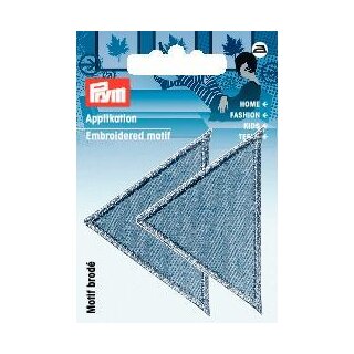 925471 Applikation Dreiecke groß Jeans hell - KTE á 2 ST