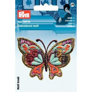 Abverkauf - 926384 Applikation Schmetterling lila/bunt - KTE á 1 St