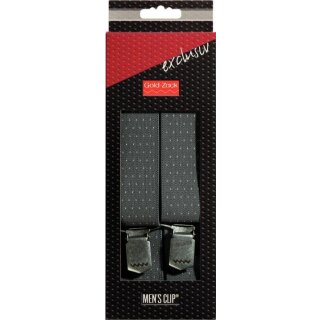 Abverkauf - 944360 Hosenträger Exclusiv 120 cm 35 mm Punkte grau/weiß - KTE á 1 St