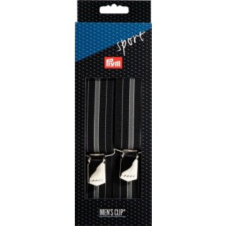 Abverkauf - 944552 Hosenträger Sport 120 cm 35 mm Streifen schwarz/grau - KTE á 1 St