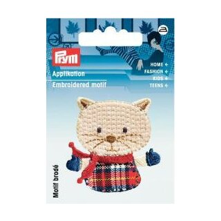 925581 Applikation Maus beige/kariert - KTE á 1 ST