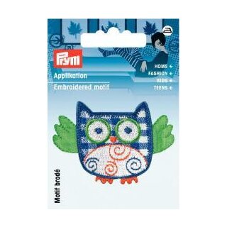 923100 Applikation Eule blau/grün - KTE á 1 ST