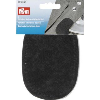 Abverkauf -929233 Patches Velourslederimitat 9x13,5 cm grau/blau/schwarz sort. - KTE á 2 ST