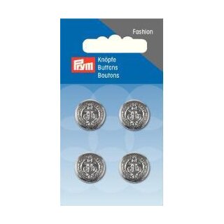 Abverkauf - 318705 Knopf Ösen Anker 15 mm silber KTE á 4 St