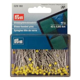 029160 Glaskopfnadeln ST 0,60 x 43 mm gelb - KTE á 40 G
