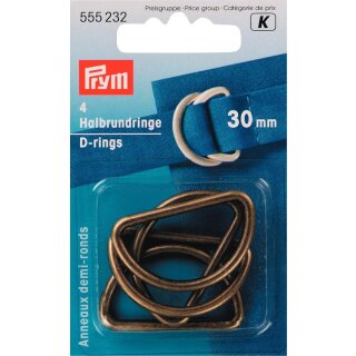 555232 Halbrundringe 30 mm altmessing - KTE á 4 ST
