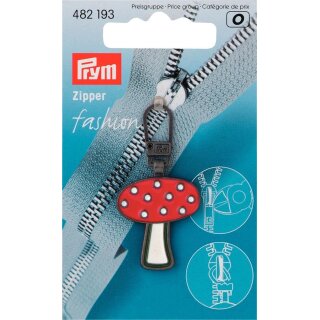 Abverkauf -482193 Fashion-Zipper für Kinder Pilz rot/weiß - KTE á 1 ST