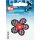 Abverkauf - 924261 Applikation Blume schwarz/rot/weiss kariert - KTE á 1 St