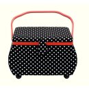 612246 Nähkorb Polka Dots schwarz/weiß L - ST...