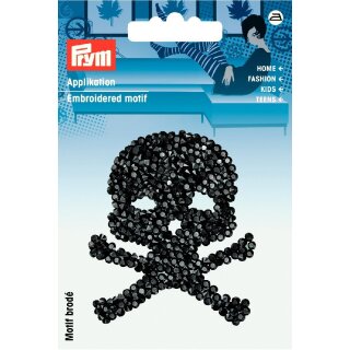 926629 Applikation Glamourtransfer Totenkopf schwarz - KTE á 1 ST