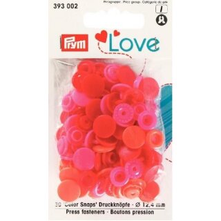 393002 Prym Love Druckknopf Color KST 12,4 mm rot - KTE á 30 ST