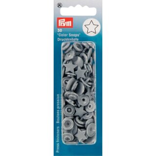 393245 NF-Druckknopf Color Snaps Stern silbergrau - KTE á 30 ST