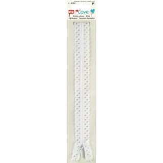 Abverkauf - 418402 Prym Love Reißverschluss S11 Deko 40cm weiß KTE á 1 St