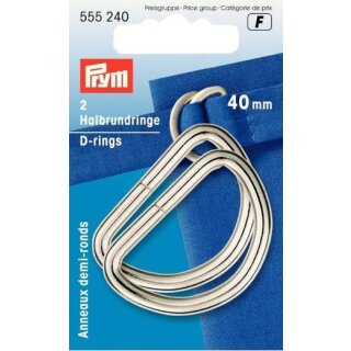 555240 Halbrundringe 40 mm silberfarbig - KTE á 2 ST