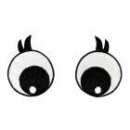 924273 Applikation Augen schwarz/weiß mit Wimpern -...