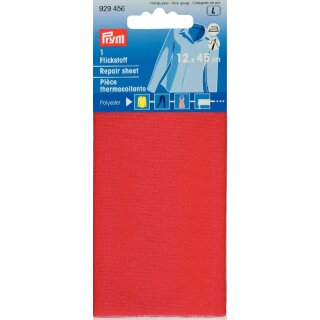 Abverkauf - 929456 Flickstoff PES (bügeln) 12 x 45 cm rot KTE á 0,054 m²