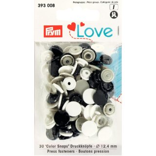 393008 Prym Love Druckknopf Color KST 12,4 mm marine/grau/weiß - KTE á 30 ST