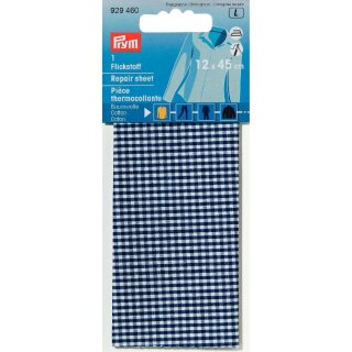 Abverkauf - 929460 Flickstoff CO (bügeln) 12 x 45 cm blau/weiß KTE á 0,054 m²