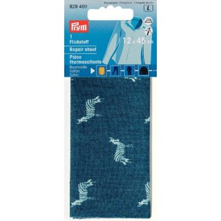 Abverkauf - 929469 Flickstoff CO (bügeln) 12 x 45 cm jeansblau KTE á 0,054 m²