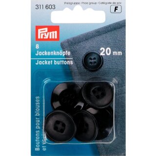 311603 Jackenknöpfe 20 mm dunkelblau - KTE á 8 ST