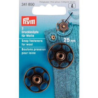 341850 Annäh-Druckknopf für Wolle 25 mm altmessing - KTE á 2 ST