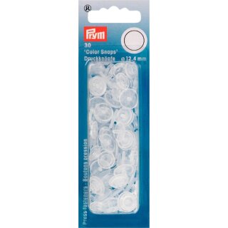 393198 NF-Druckknopf Color Snaps rund 12,4 mm transparent matt - KTE á 30 ST