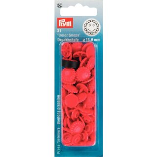 393438 NF-Druckknopf Color Snaps Blume 13,6 mm rot - KTE á 30 ST