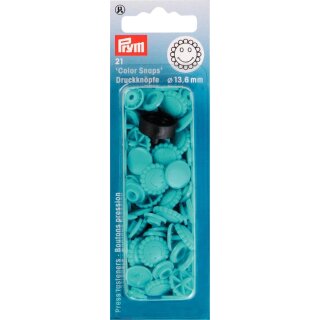 393446 NF-Druckknopf Color Snaps Blume 13,6 mm türkis - KTE á 30 ST