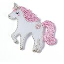 923212 Applikation Einhorn weiß/rose - KTE á...