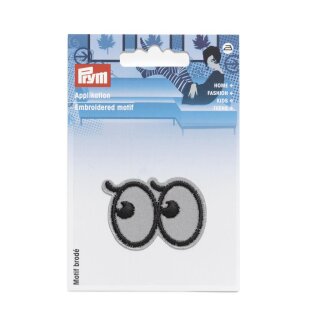 923219 Applikation Reflex selbstklebend/aufbügelbar Augen silber - KTE á 1 ST