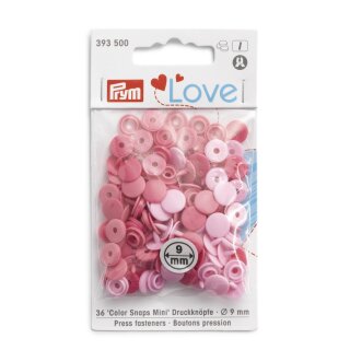 393500 Prym Love Color Snaps Mini Mischpackung rosa - KTE á 36 ST