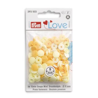 393503 Prym Love Color Snaps Mini Mischpackung hellgelb - KTE á 36 ST