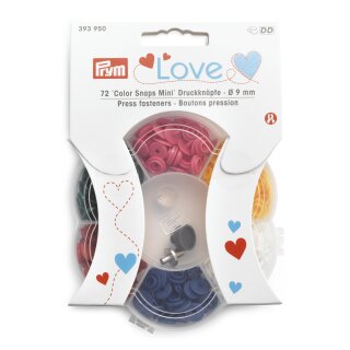 393950 Prym Love Color Snaps Mini 6 Farben + Werkzeugset - KTE á 72 ST