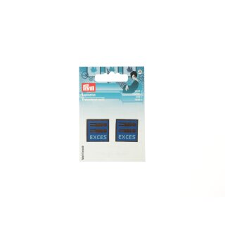926074 Applikation Label EXCES blau/schwarz - KTE á 2 ST