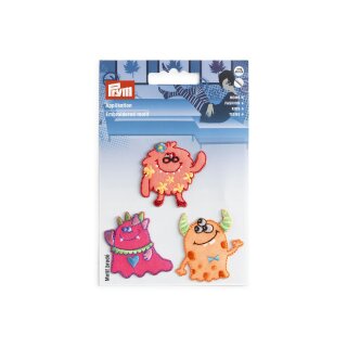 924299 Applikation selbstklebend/aufbügelbar Monster pink - KTE á 3 ST