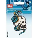 Abverkauf - 925922 Applikation Totenkopf/Schlange blau/be