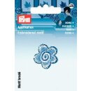 Abverkauf - 925544 Applikation Blume blau/weiß