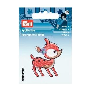 Abverkauf - 923102 Applikation Reh apricot/weiß