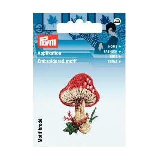 Abverkauf - 923109 Applikation Fliegenpilz rot/beige