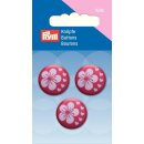 Abverkauf - 316743 Knopf Ösen Blumendruck 20 mm pink