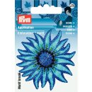 Abverkauf - 926620 Applikation Exklusiv Blume blau/bleu