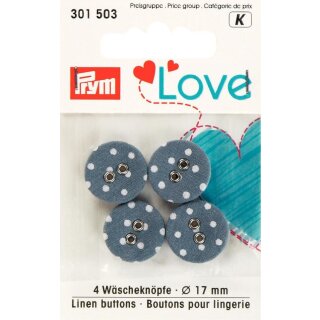 Abverkauf - 301503 Prym Love Wäscheknöpfe 17mm grau