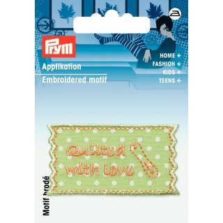 Abverkauf - 926048 Applikation Exklusiv Handmade Label PES Quilten 5,5 x 3 cm aufbügelbar