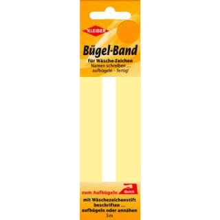 Etiketten-Bügelband 3 m x 1 cm / weiß