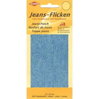 Jeans-Bügelflicken 17 cm x 15 cm / hellblau