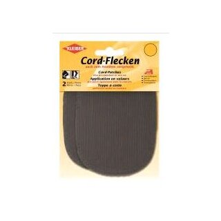 Cord-Flecken 2x 13,5 cm x 10 cm / hellgrau