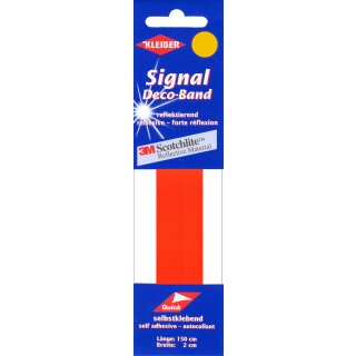 Signal-Deco-Band 150 cm x 2 cm / neonrot