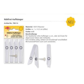 Nähfrei Aufhänger 4 Stk. / weiß