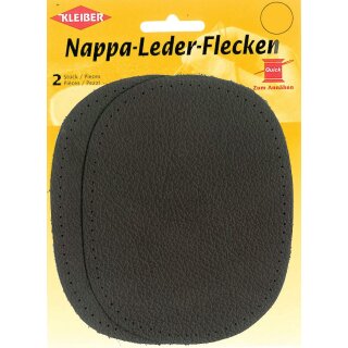 Nappa-Lederflecken 2x 12,5 cm x 10 cm / dunkelbraun